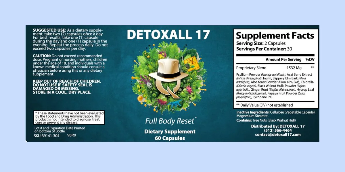 Detoxall 17 Supplement Facts