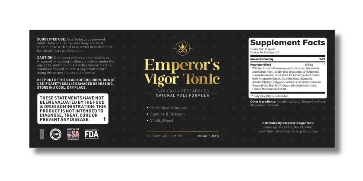 Emperor's Vigor Tonic Supplement Facts