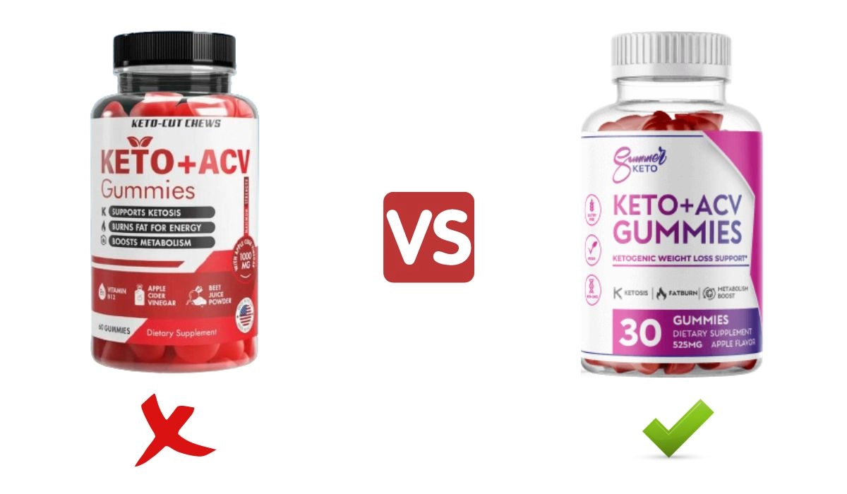 Keto Cut Chews Keto + ACV Gummies Vs Summer Keto + ACV Gummies