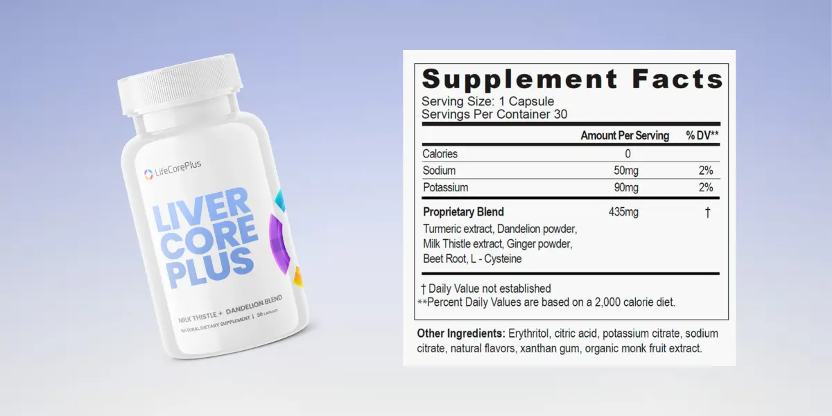 Liver Core Plus Supplement Facts
