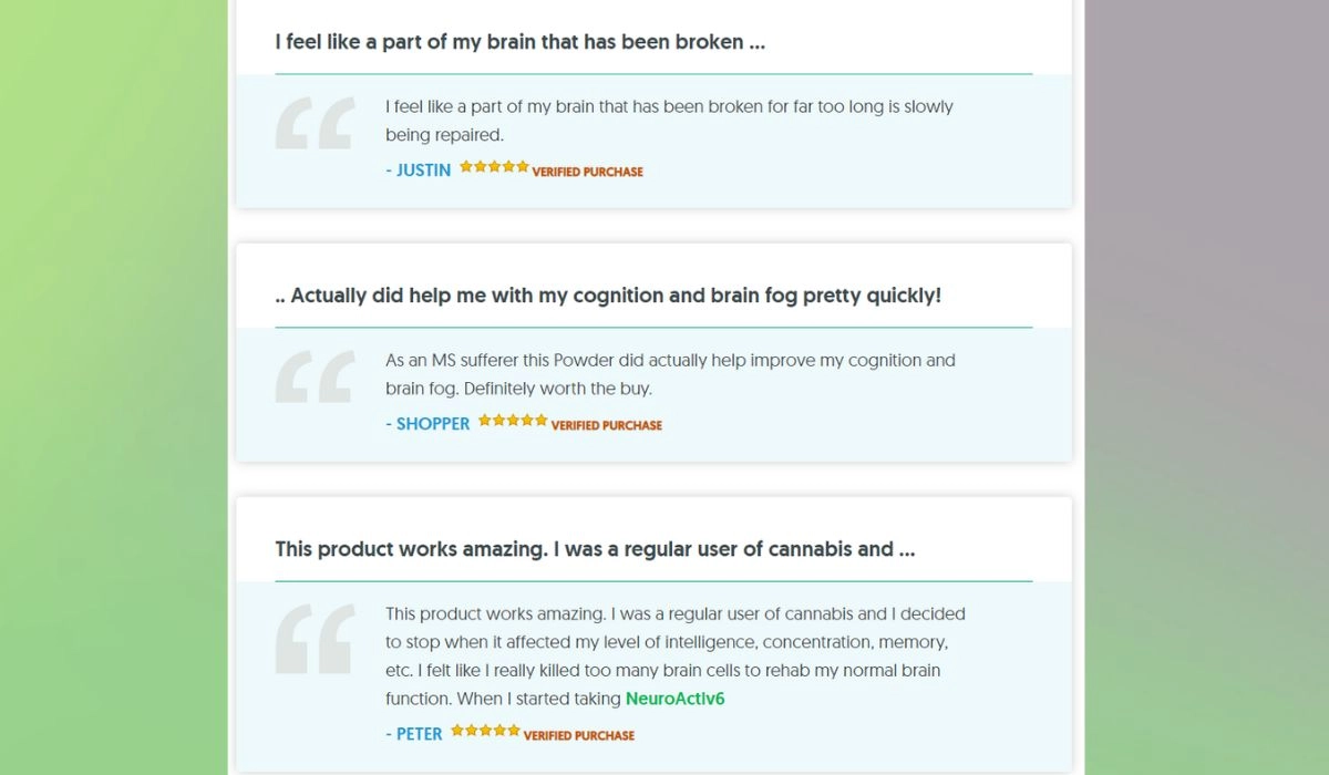 NeuroActiv6 Customer Reviews