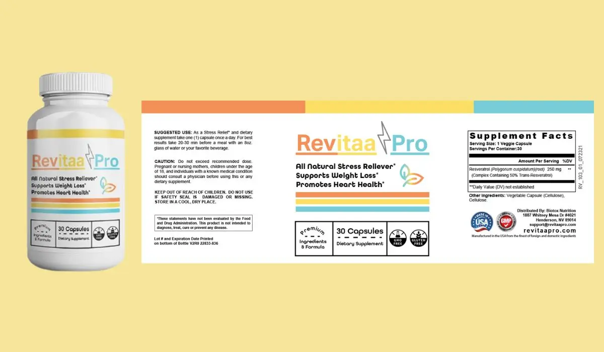 Revitaa Pro Supplement Facts