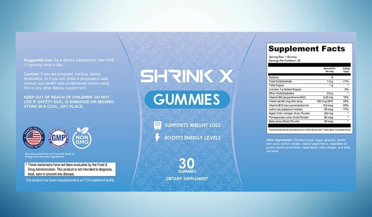 Shrink X Gummies Supplement Facts