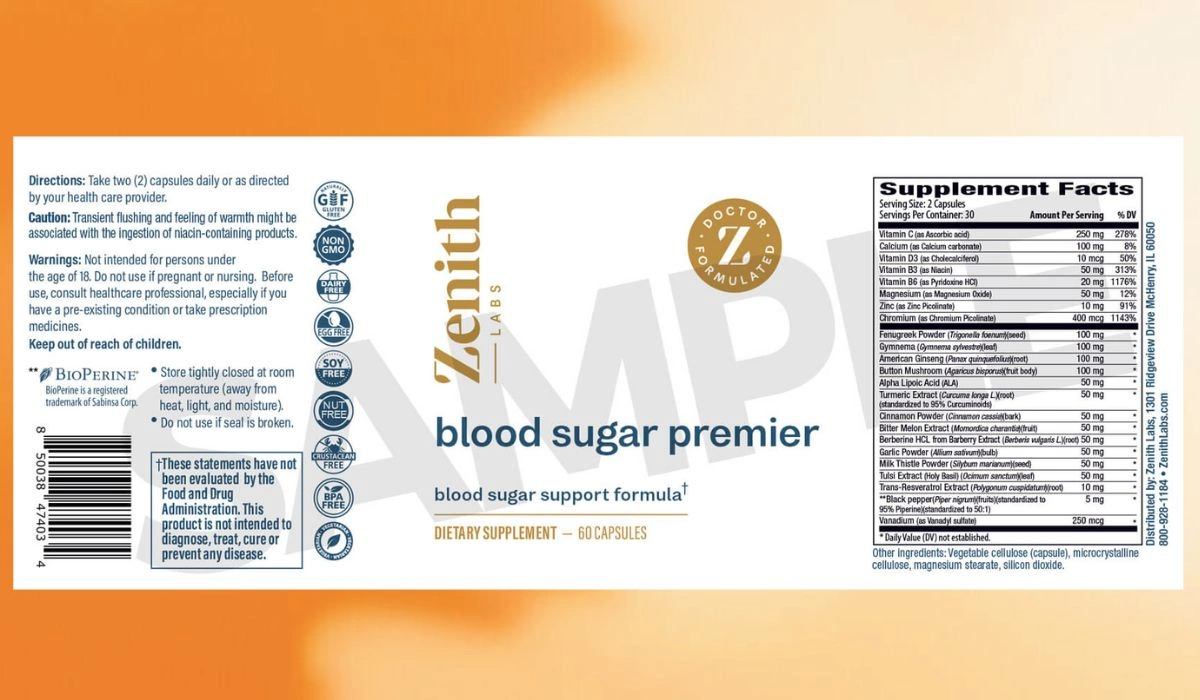 Blood Sugar Premier Supplement Facts