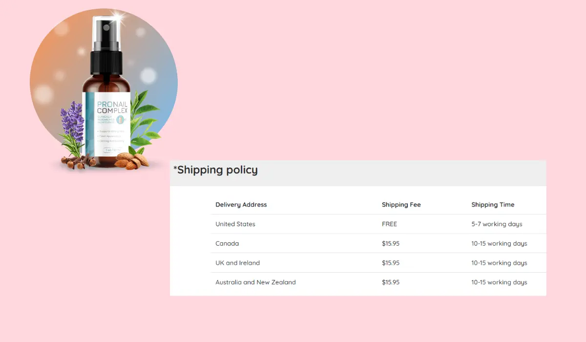 ProNail Complex Shipping Policy