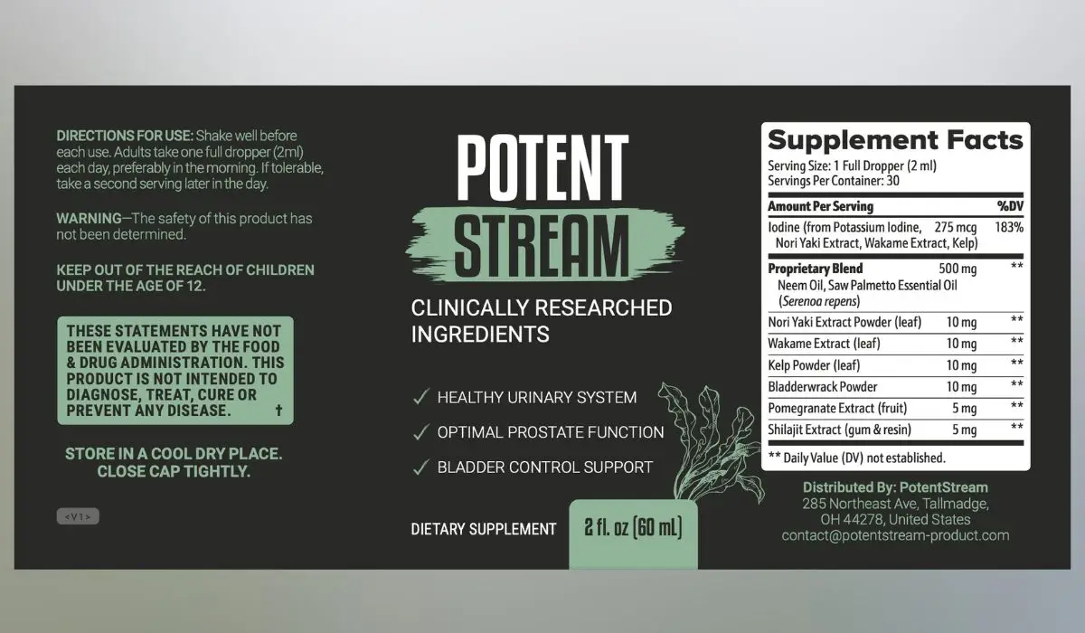 PotentStream Supplement Facts